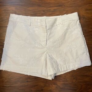 NWT Loft White Embroidered Shorts Size 10